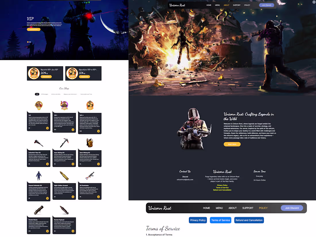 Cover image for Rust Game Store for Custom Serve