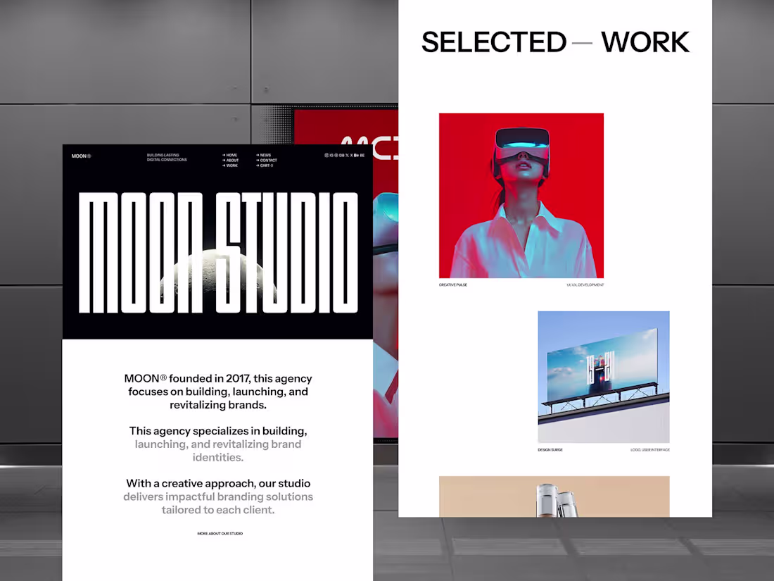 Cover image for Moon X Framer Template Development for Creative Agencies