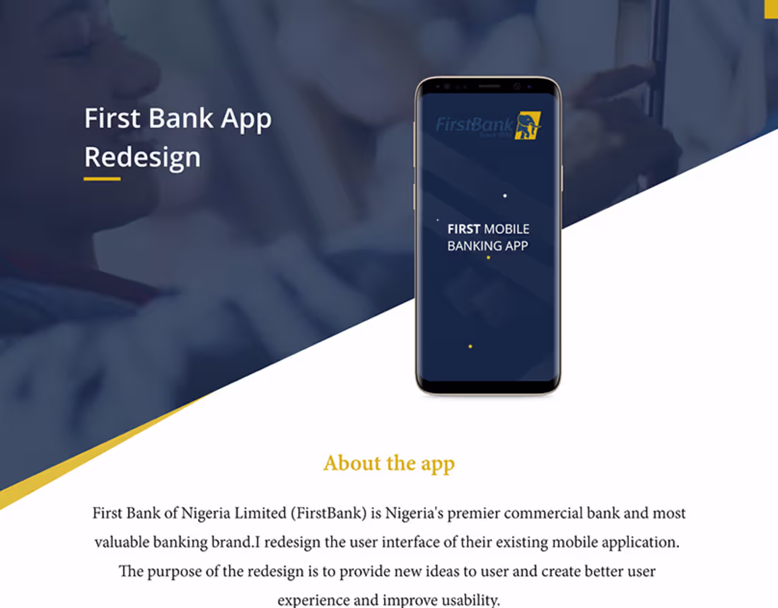 Cover image for First bank mobile banking app :: Behance