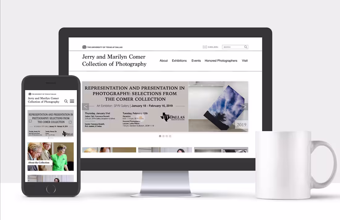 Cover image for Comer Photography Collection at UTDallas Website Redesign