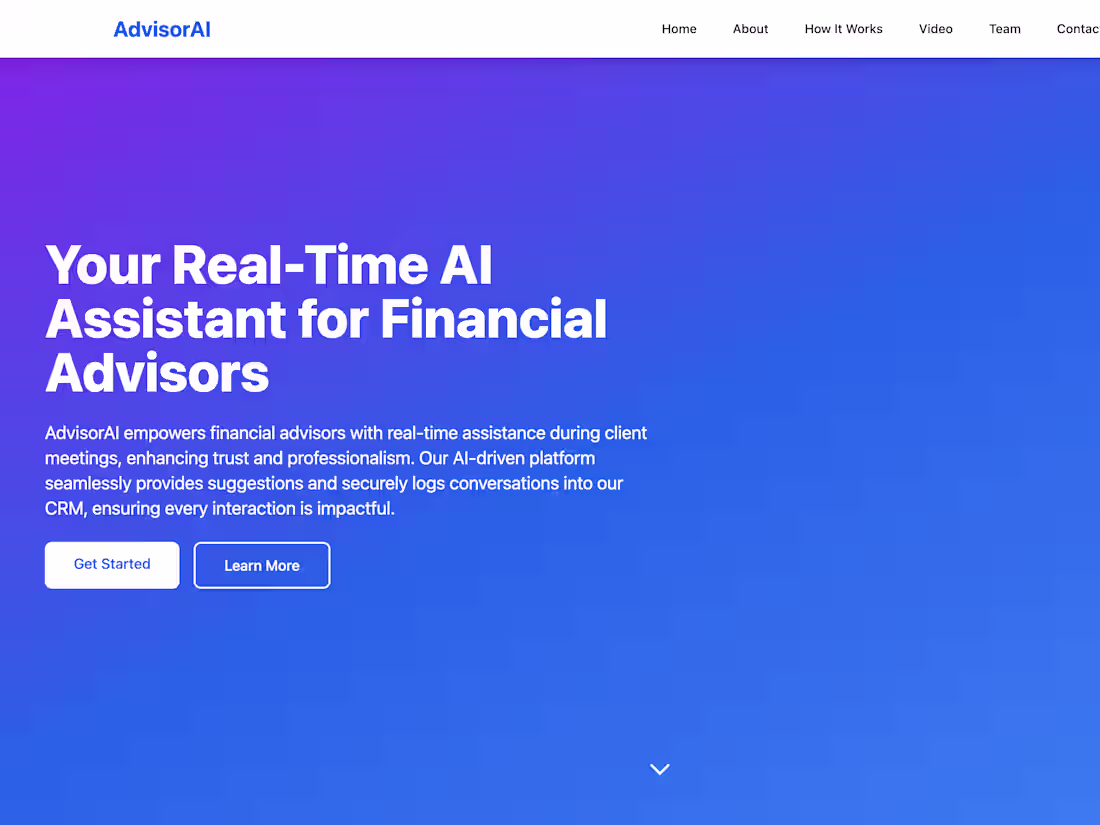 Cover image for Advisor AI – Real-Time Financial Meeting Assistant
