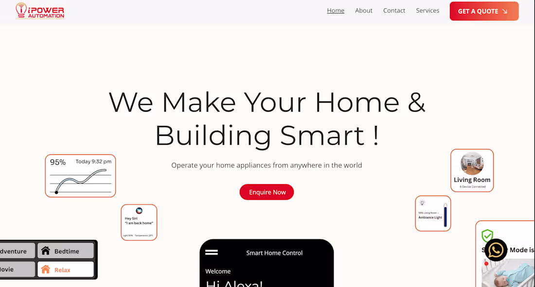 Cover image for Website Design for Home Automation Company 