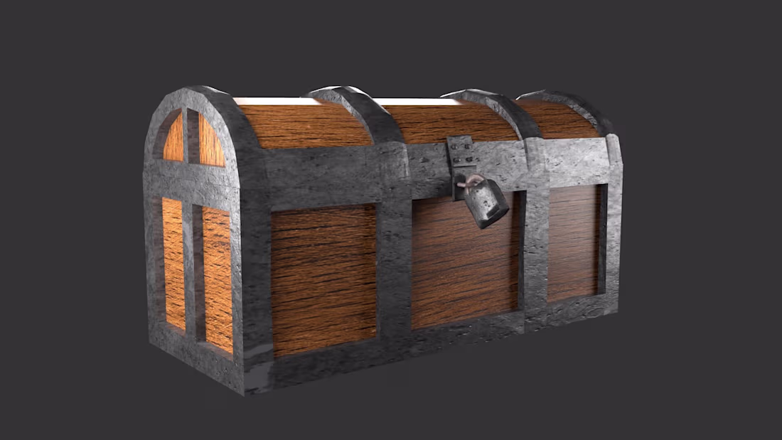 Cover image for Vintage Wooden Chest - 3D
