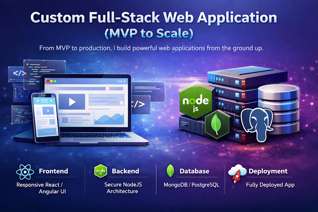 Cover image for  Custom Full-Stack Web Application (MVP to Scale)