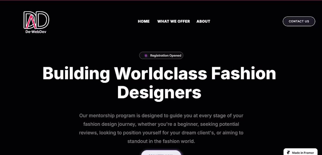 Cover image for Fashion Designer Mentorship Website