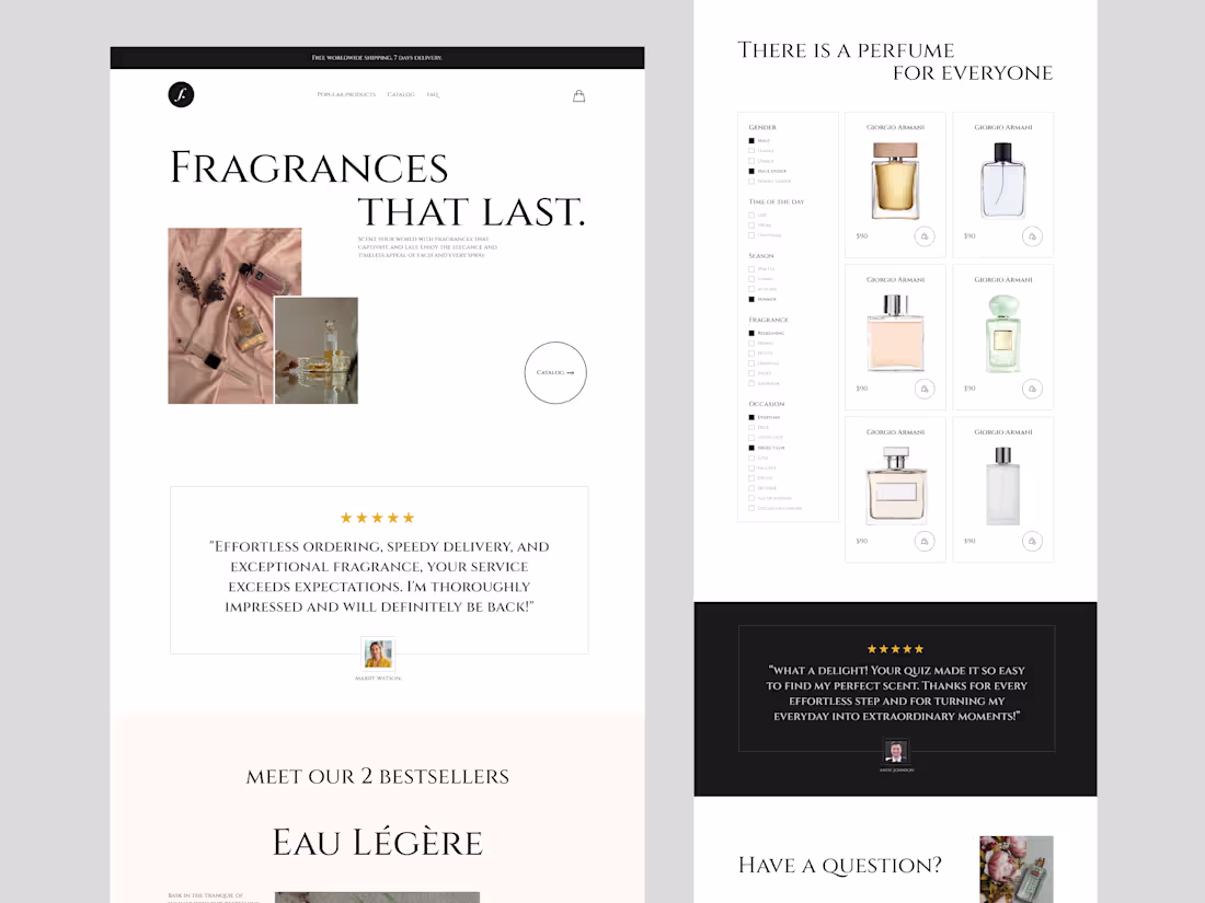 Cover image for Webflow (Fragrantique Luxury Perfume Store Design & Development)