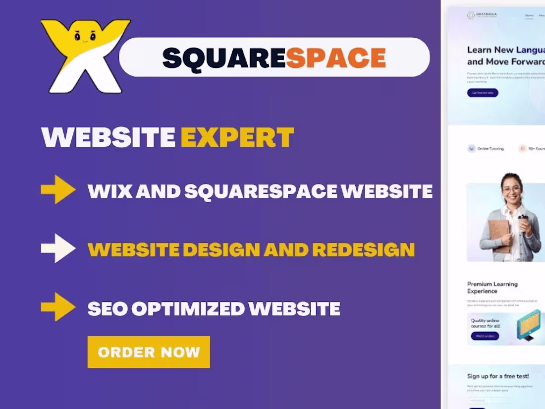 Cover image for I will design, redesign or update  Squarespace Websites