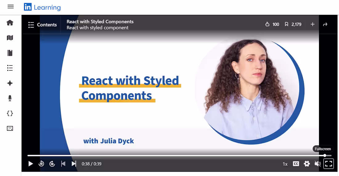 Cover image for React with Styled Components — LinkedIn Learning Course I de...