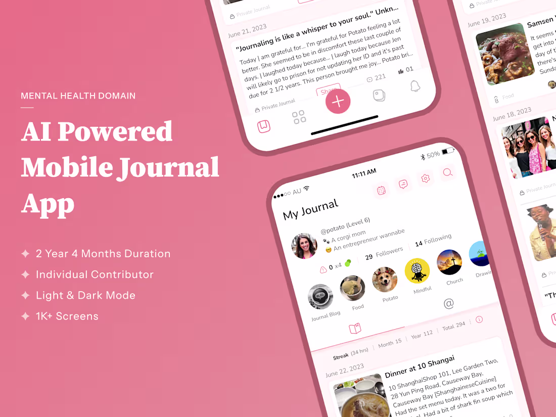 Cover image for AI Powered Mobile Journal App (Mental Health)