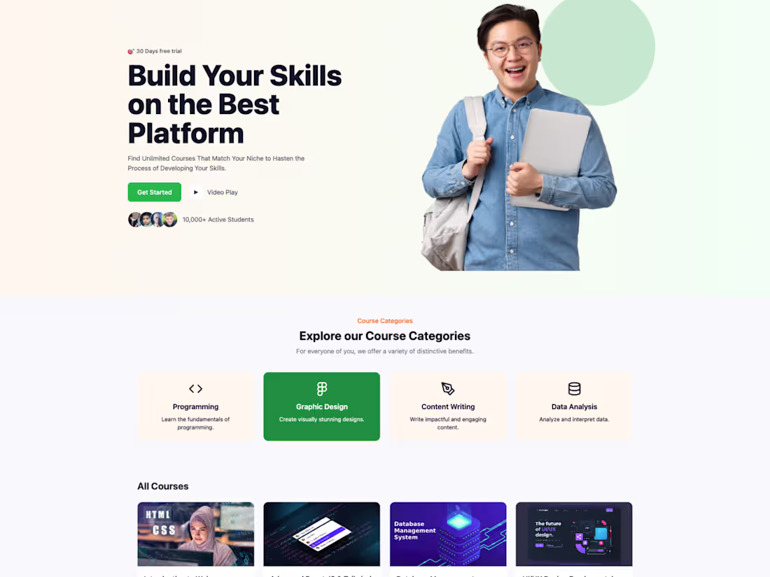 Cover image for MERN Stack Development | Online Learning Platform