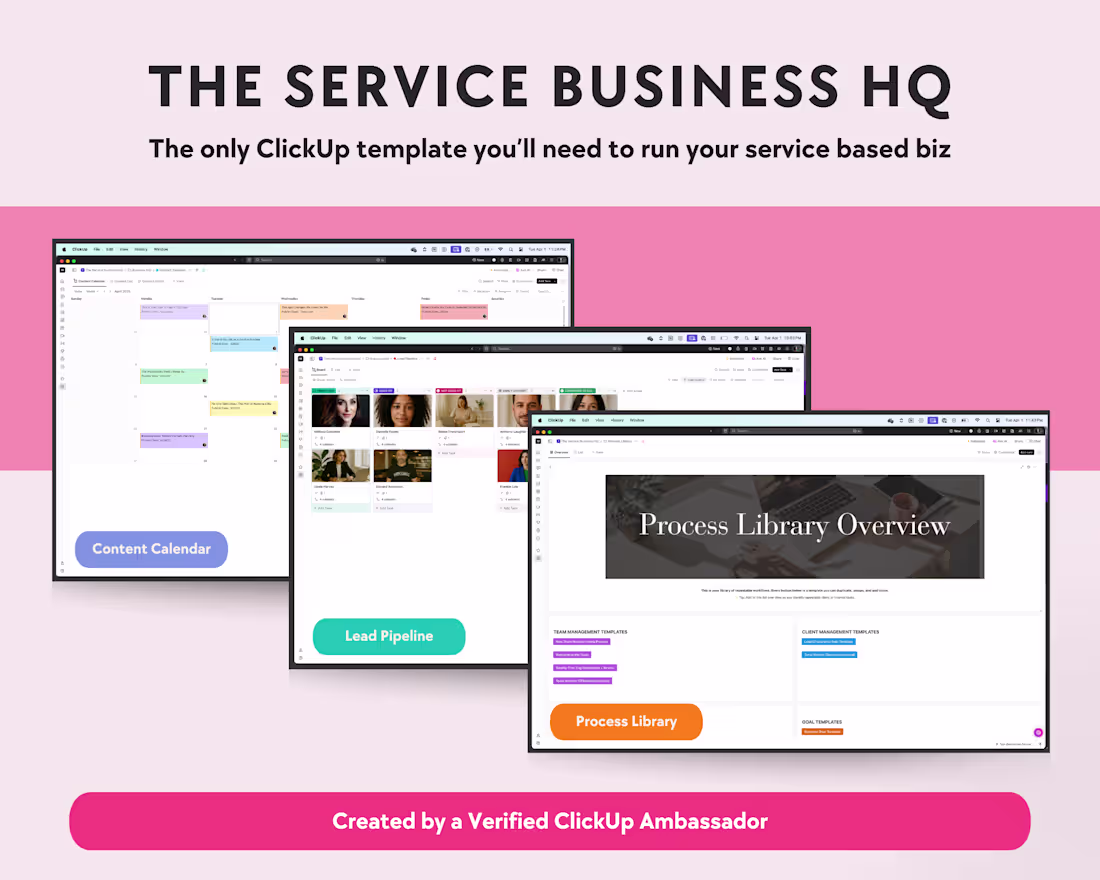 Cover image for ClickUp Template for Service Based Businesses