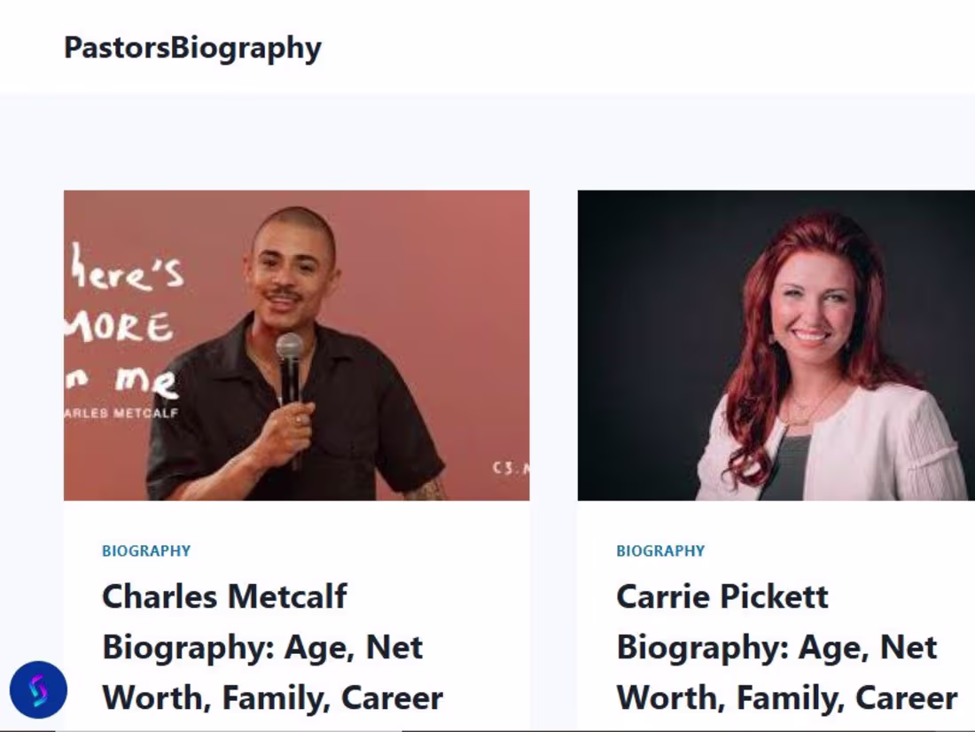 Cover image for Pastor Biographies Wed Development and Writting Project