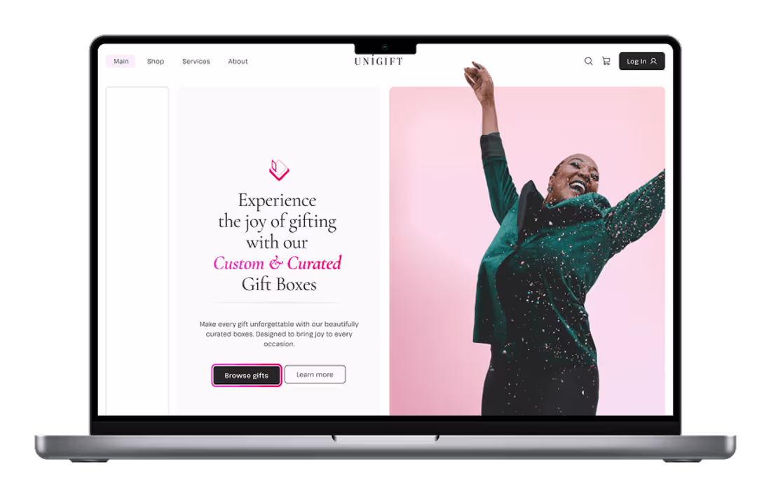 Cover image for UniGift — Brand & UI for a gifting platform Scope: Visual id...
