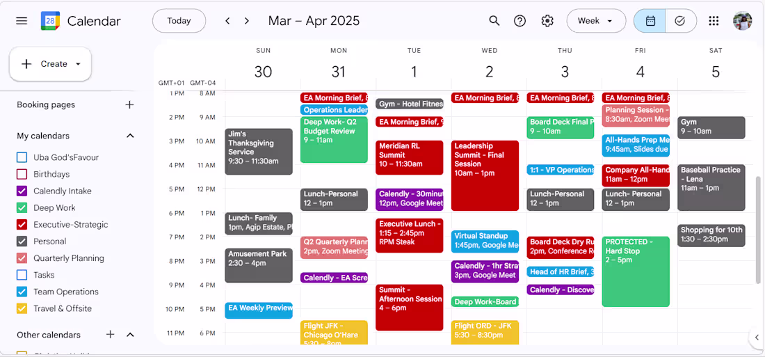 Cover image for A week's view of Calendar