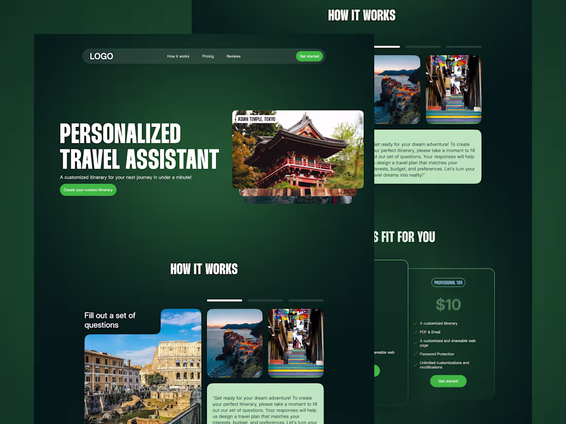Cover image for Travel assistant landing page