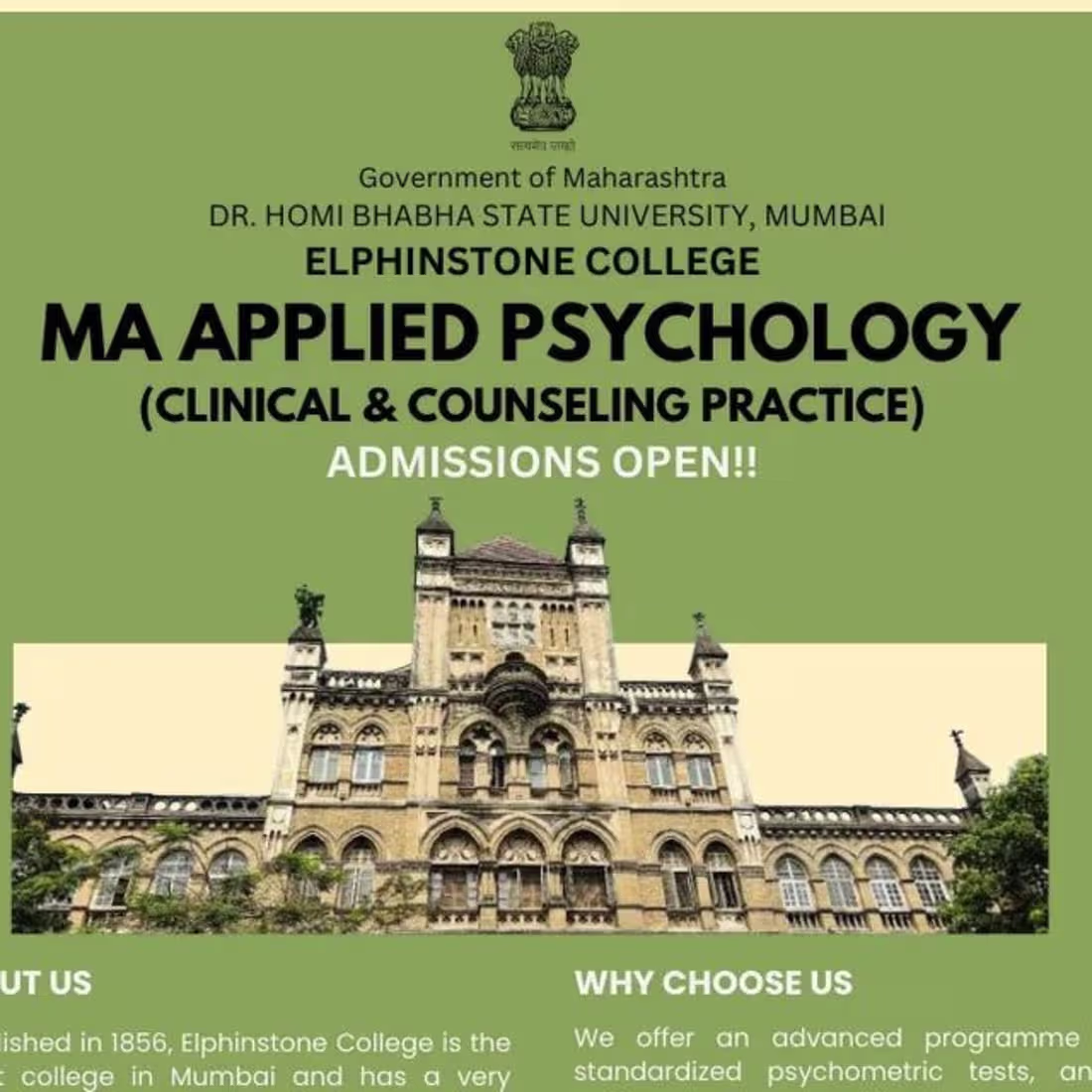 Cover image for Department of Psychology, Elphinstone College on Instagram: “We…