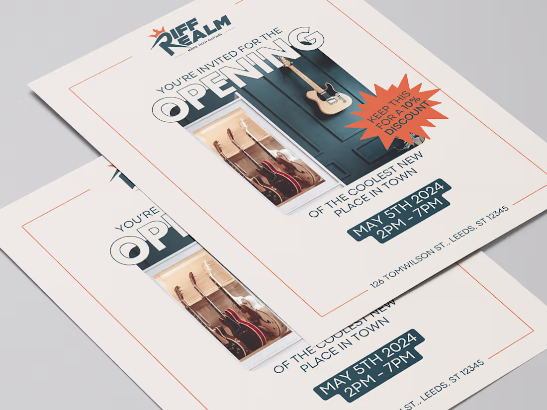 Cover image for Logo & Graphic Design for a guitar shop | Riff Realm