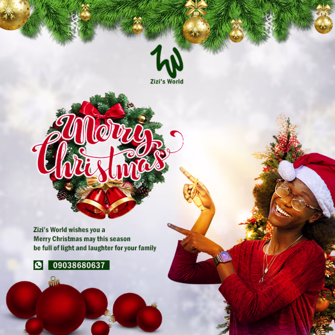 Cover image for Merry Christmas Flyer Design for Zizi's World 