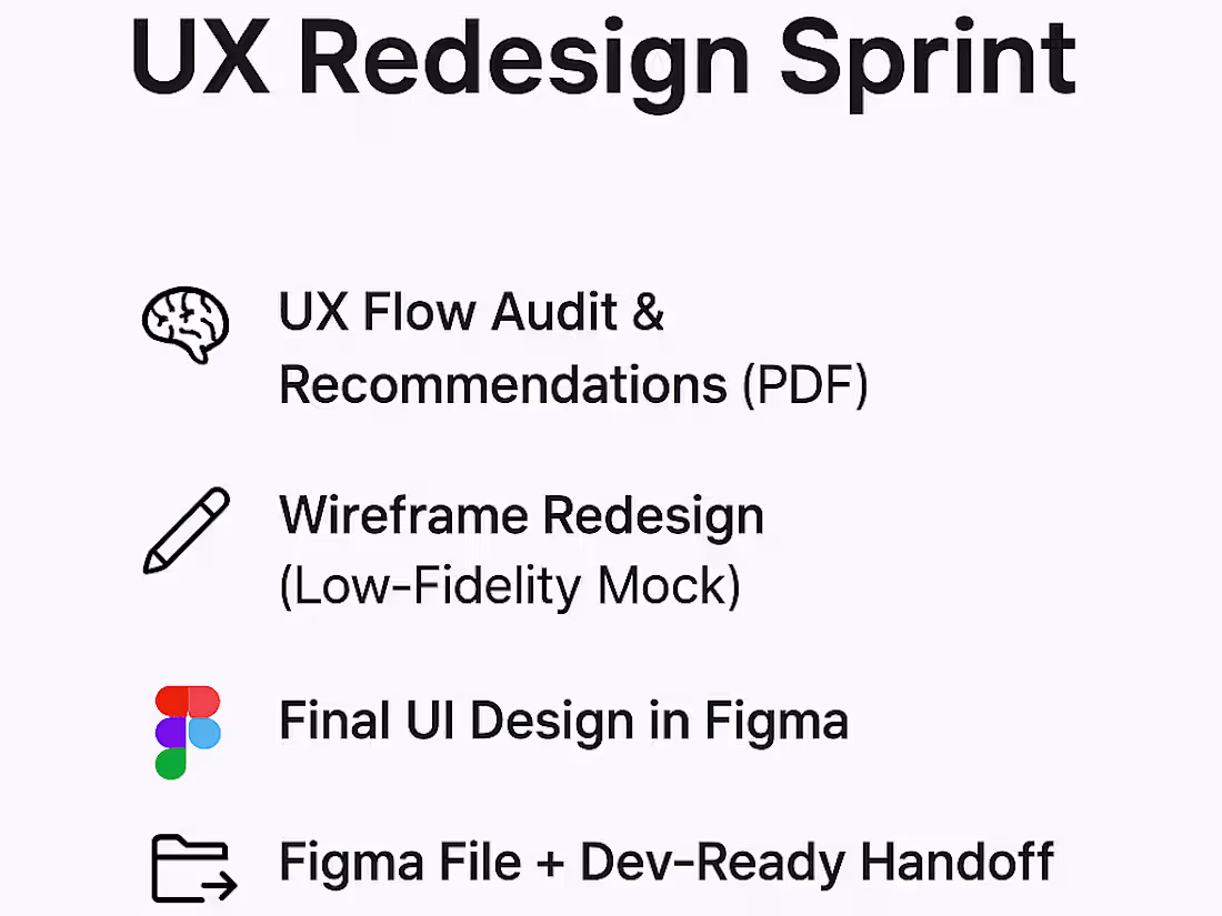 Cover image for I’ll redesign a broken screen or flow with a clear Figma handoff