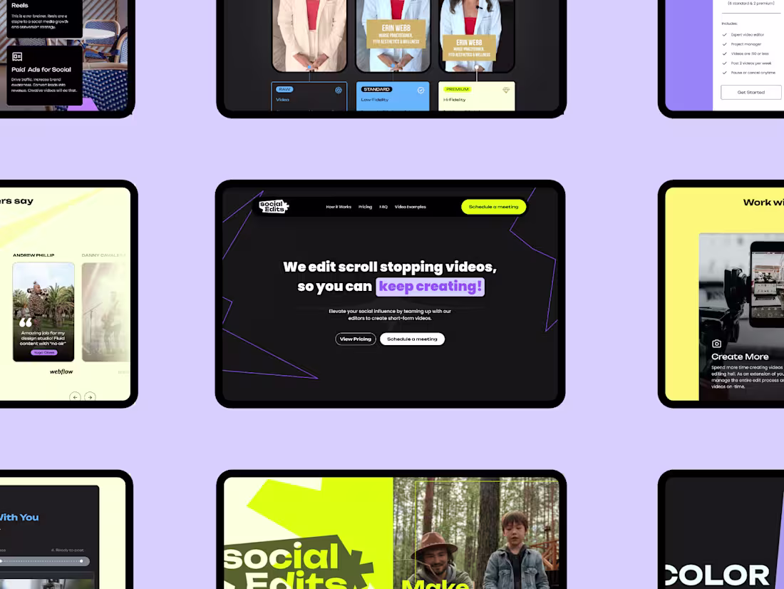 Cover image for Social Edits · UX/UI & Webflow