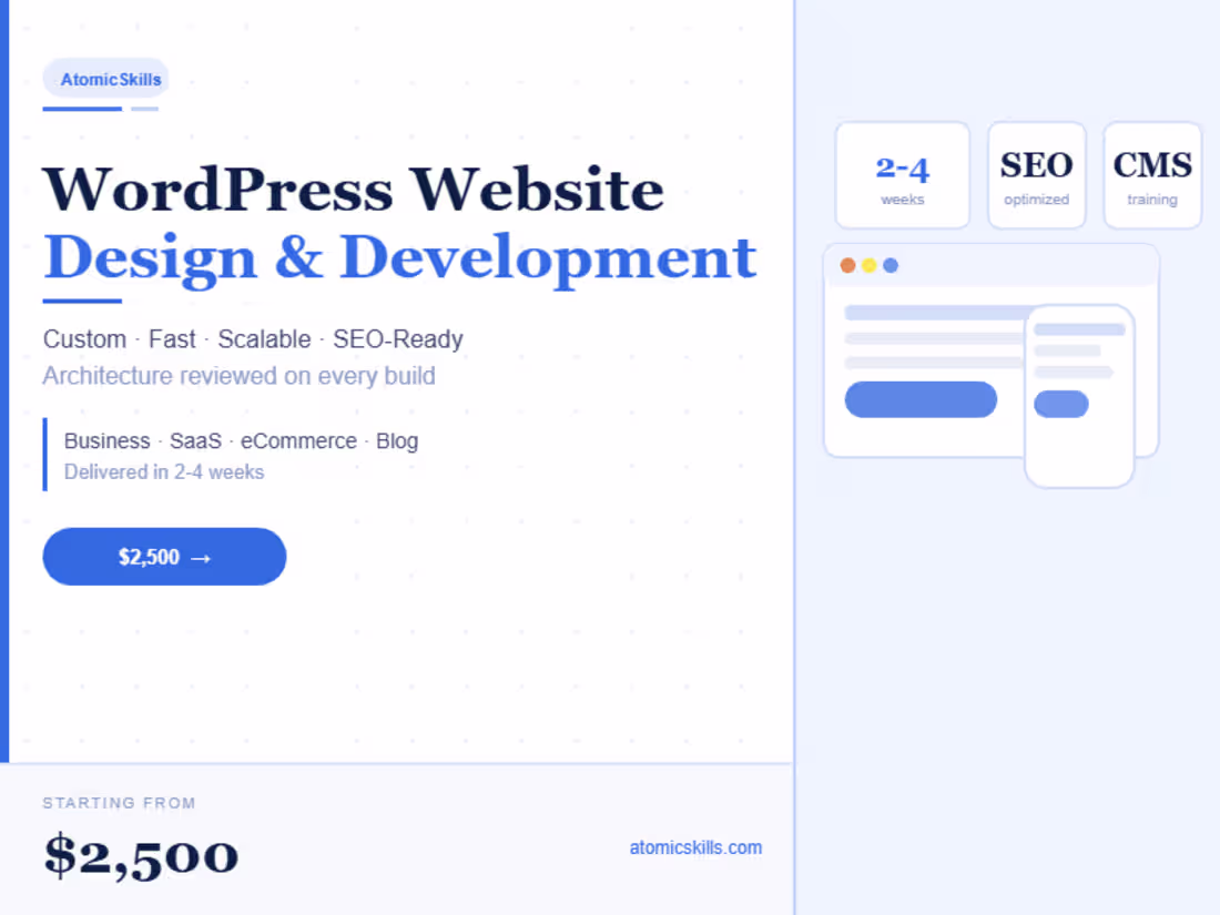 Cover image for WordPress Website Design & Development