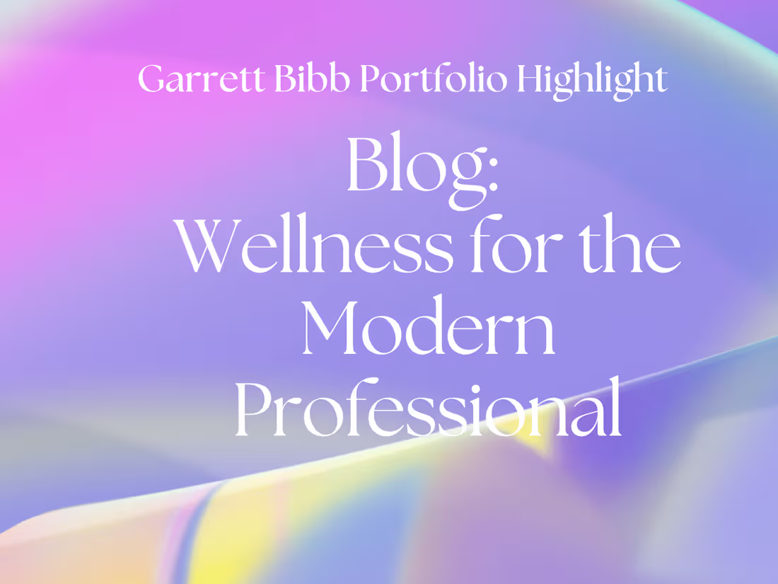 Cover image for Wellness/sales advice blog