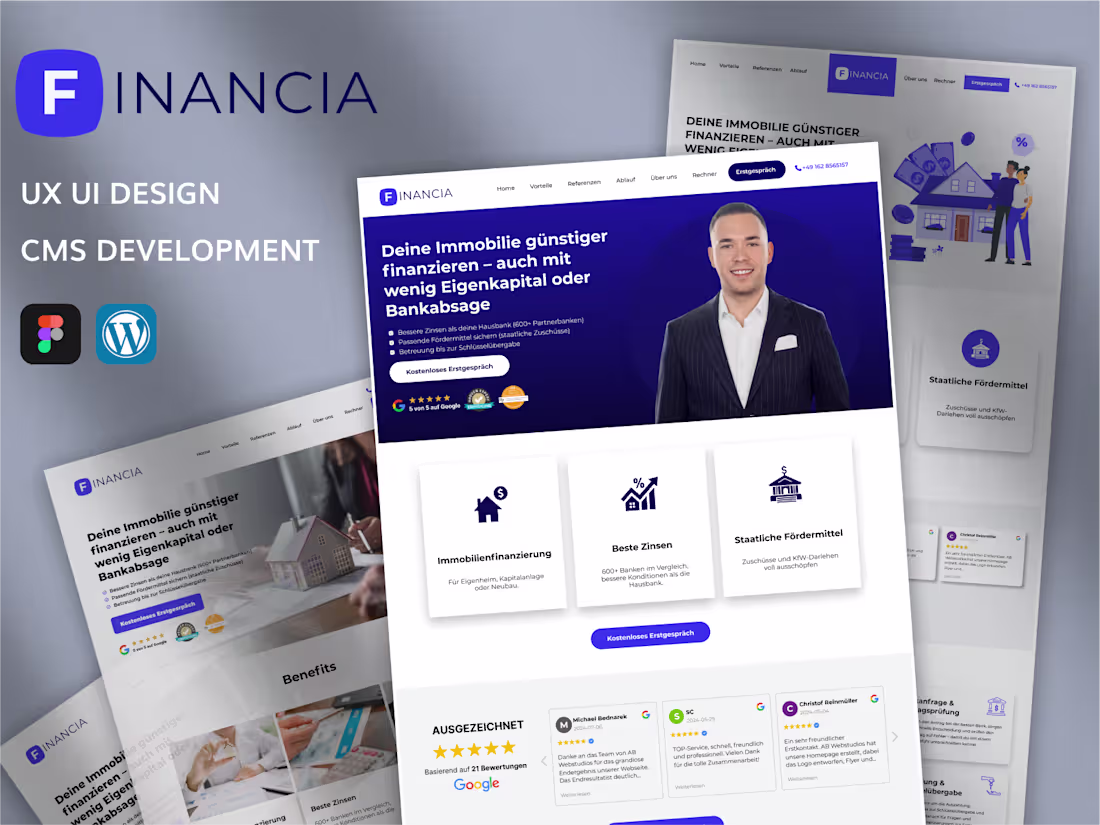 Cover image for Financia Financial Management Firm Website Design