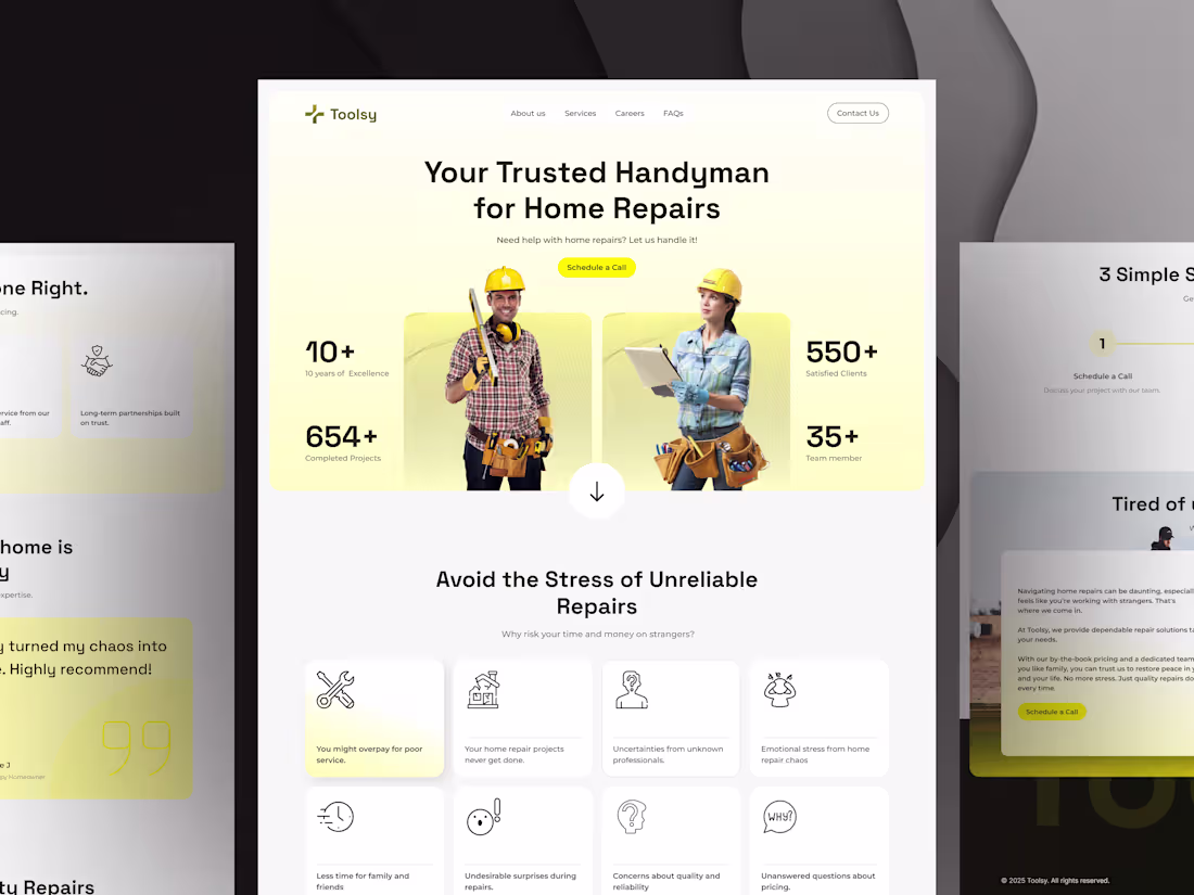 Cover image for Professional Handyman Website UI Design Services Available