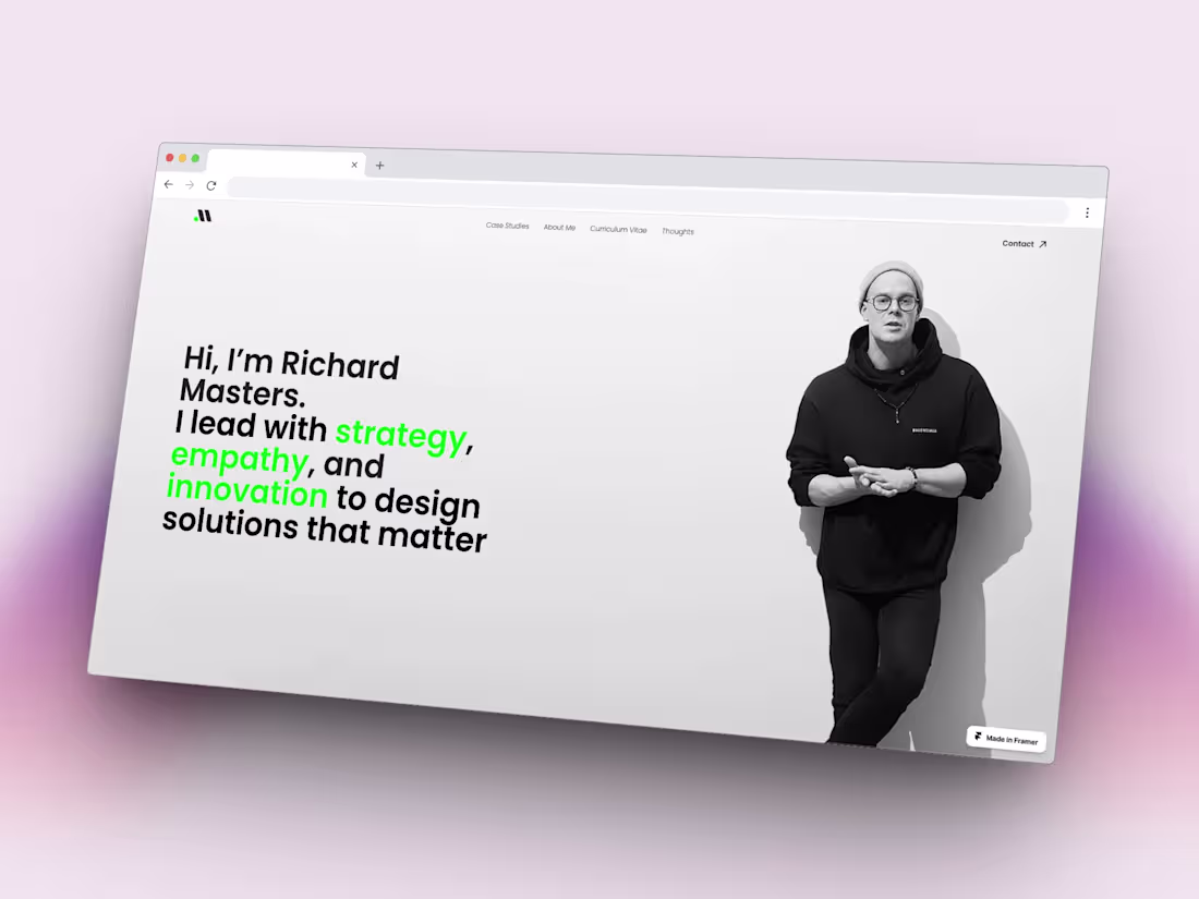 Cover image for Richard Masters Framer Website Design & Development