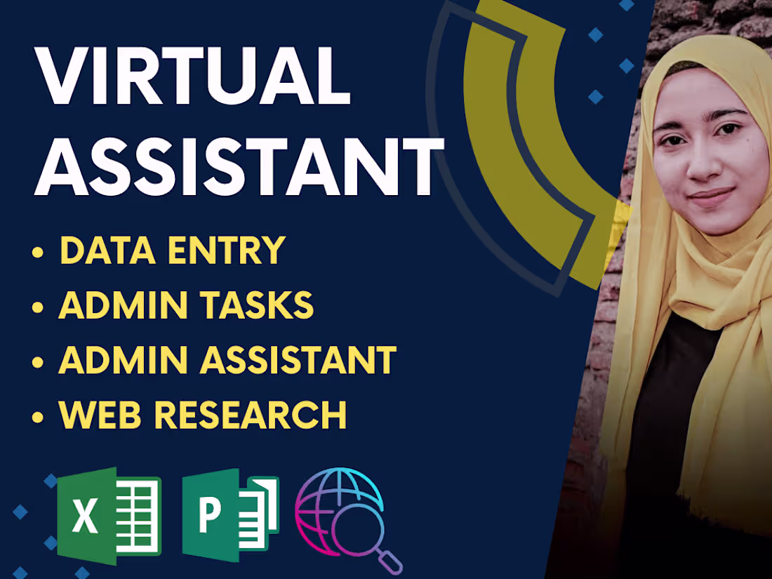 Cover image for  virtual assistant for data entry, admin tasks,real estate tasks
