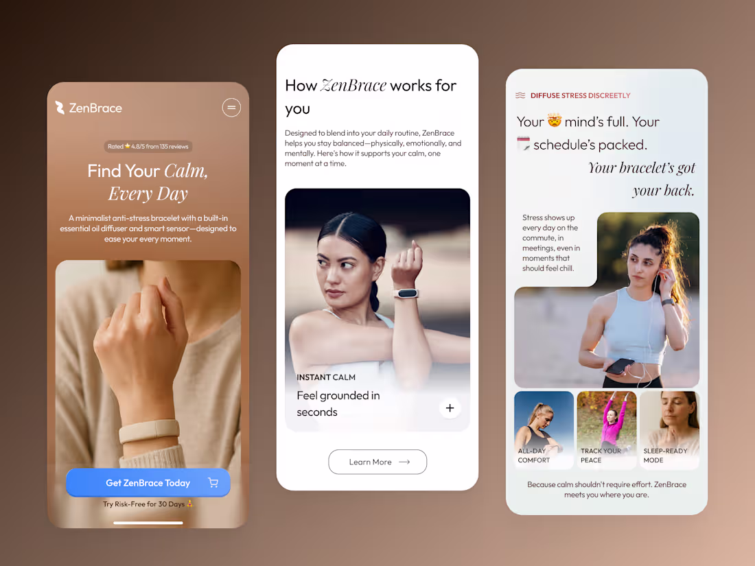 Cover image for UX Design for Wearable Tech: ZenBrace Product Page