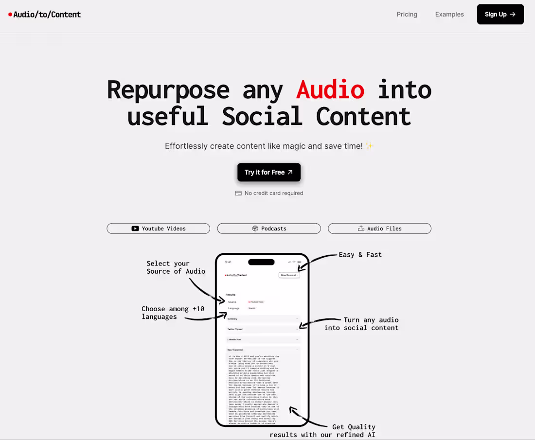 Cover image for Audio/to/Content