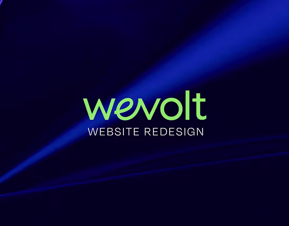 Cover image for wevolt EV charging brand website design