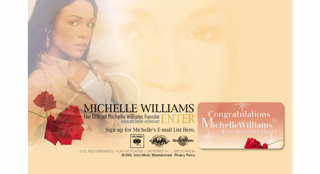 Cover image for Hybrid Flash/HTML Site for Michelle Williams’ Debut Gospel Album