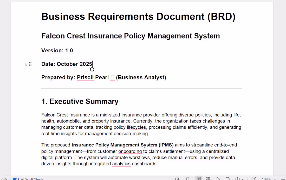 Cover image for Business Requirements & Process Documentation