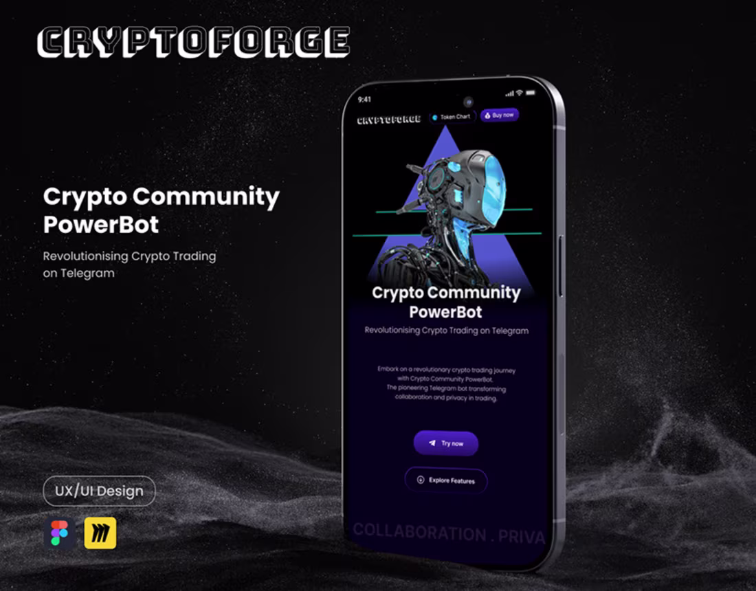 Cover image for CryptoForge- Telegram trading bot :: Behance