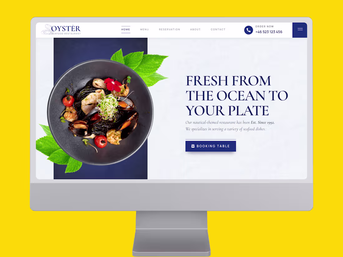 Cover image for Oyster Seafood Restaurant Website