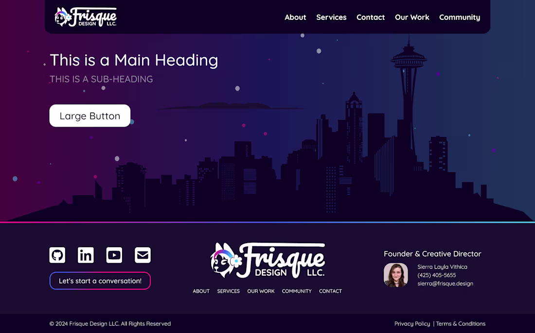 Cover image for Frisque Design LLC - Header / Footer