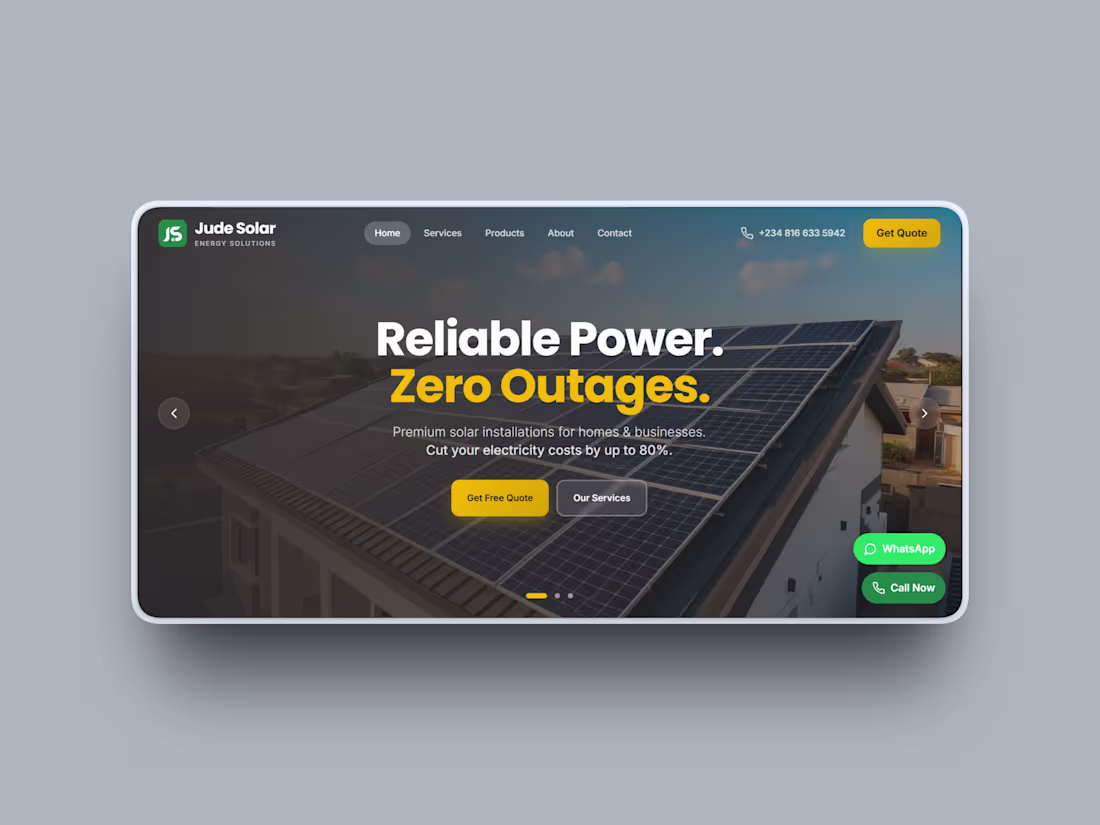 Cover image for JudeSolar — Full Business Website,