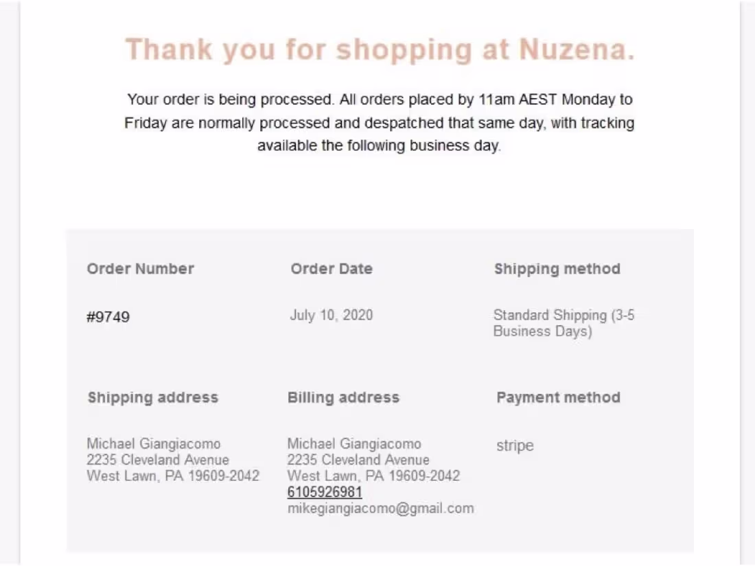 Cover image for Wordpress - nausia.com - Email coustomization