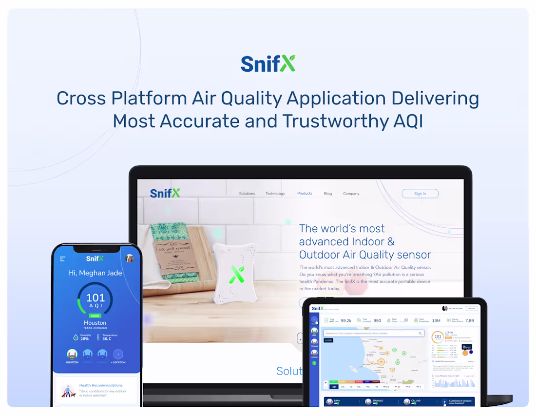 Cover image for SnifX - Air Quality SaaS platform