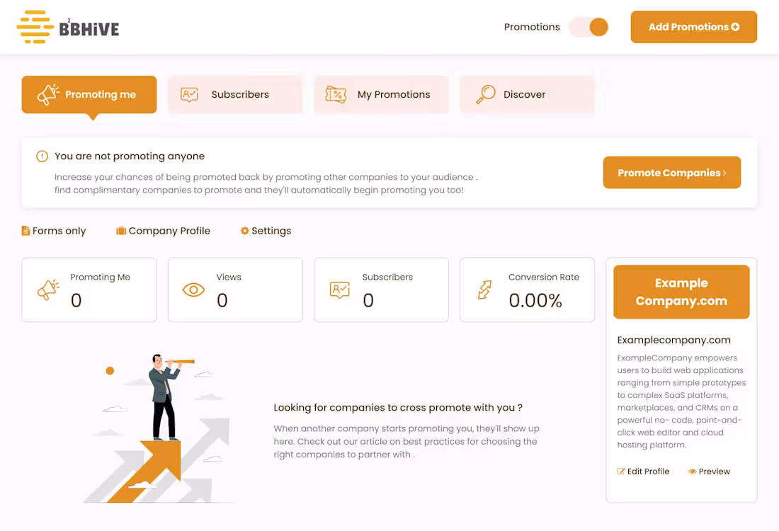 Cover image for B2B SaaS-focused cross-promotion platform on bubble.io