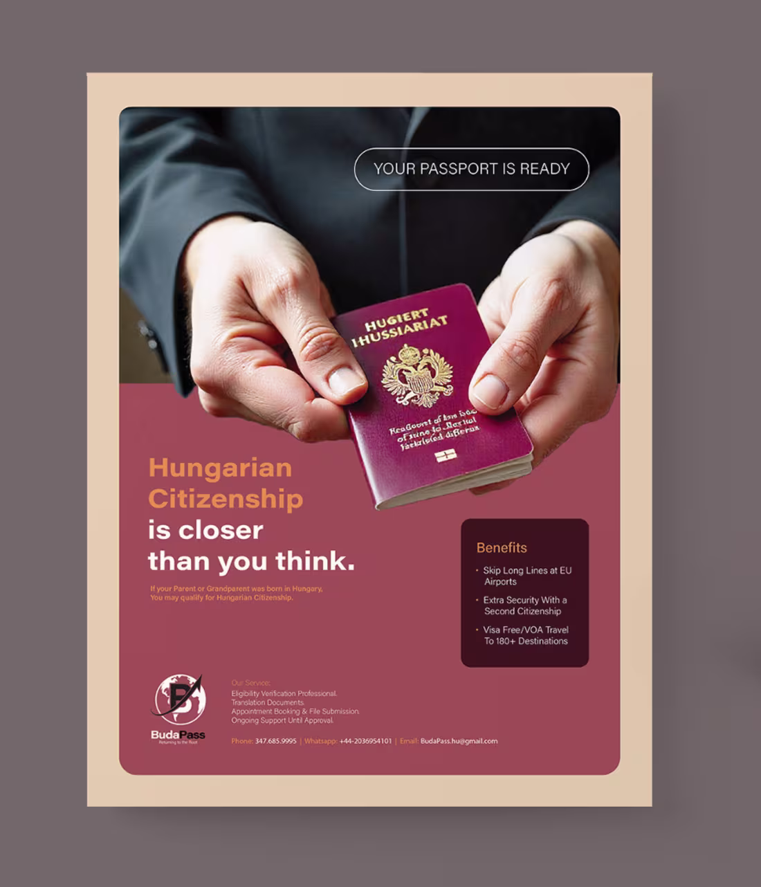 Cover image for Promotional ad design for BudaPass,