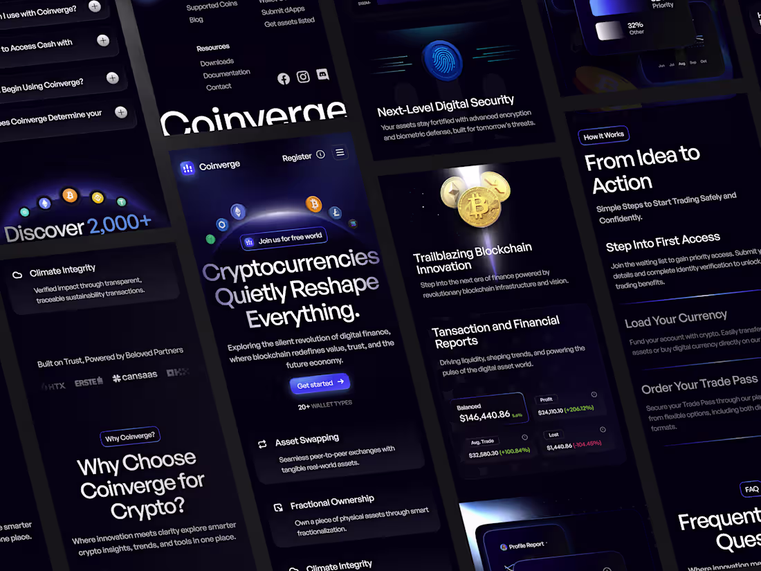 Cover image for Crypto Responsive Landing Page | Mobile App