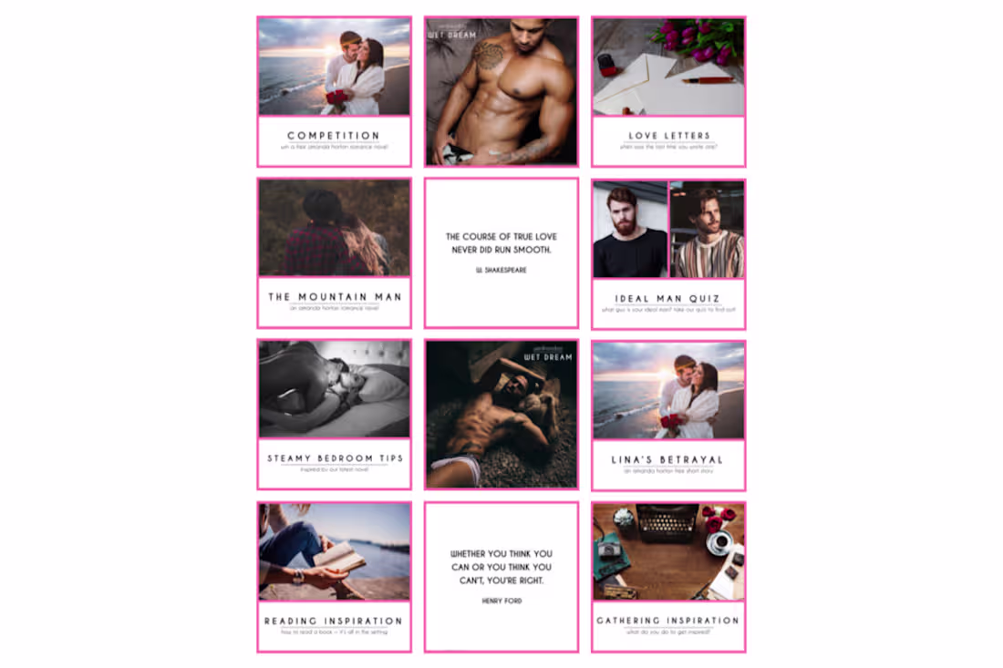 Cover image for Instagram Grid Design for a Romance Publisher