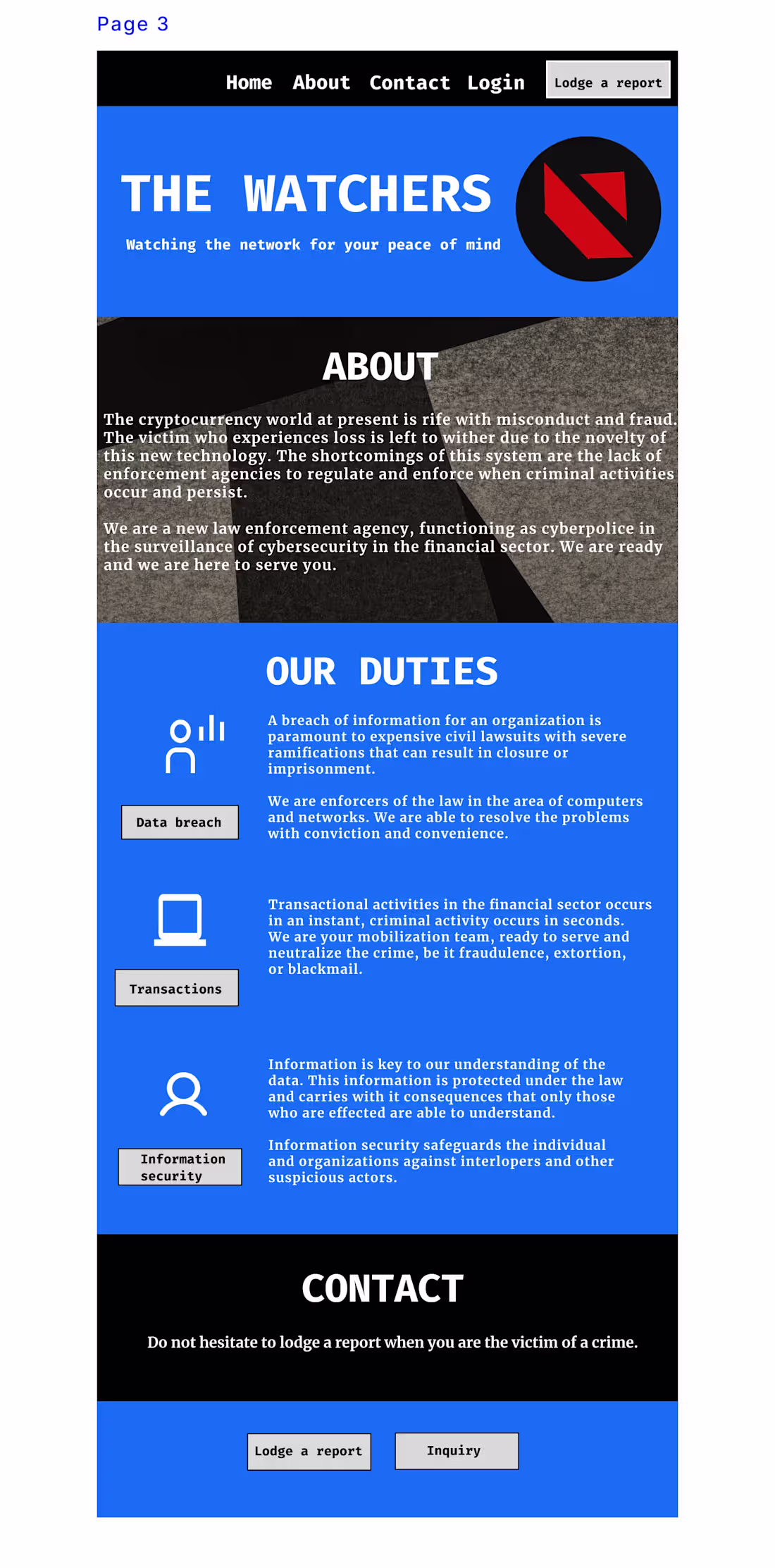 Cover image for The Watchers - Web design