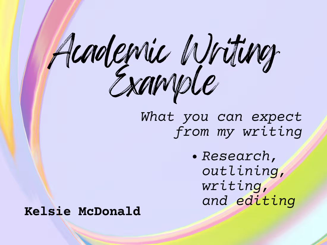 Cover image for Academic Essay— an example of what to expect from my writing: