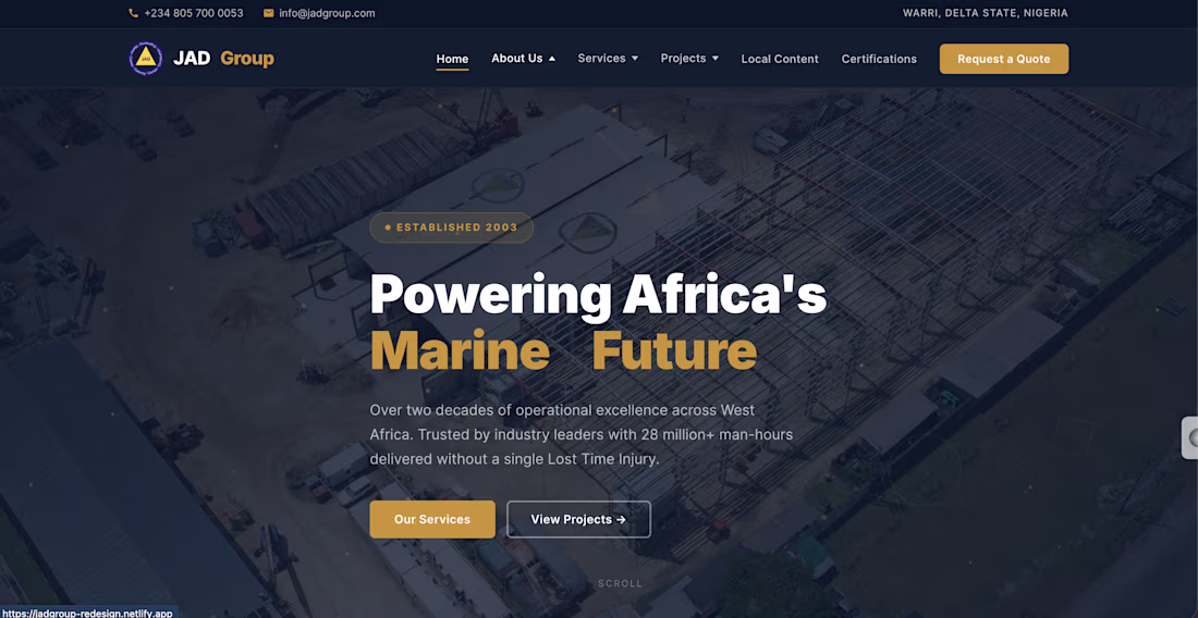 Cover image for JAD Construction Limited is a