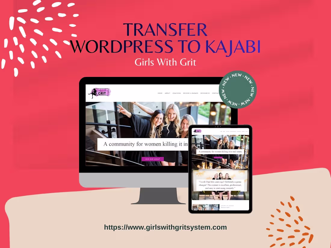 Cover image for WordPress to Kajabi Migration for Girls With Grit System