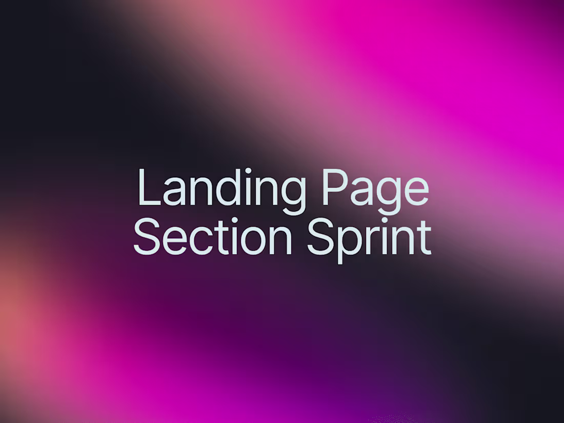 Cover image for Landing Page Section Sprint